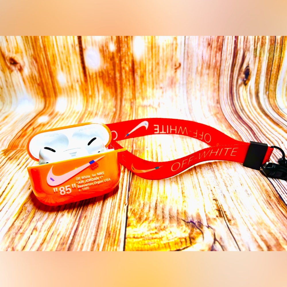 Nike OFF WHITE design Protective case for AirPods Pro (2019) Orange